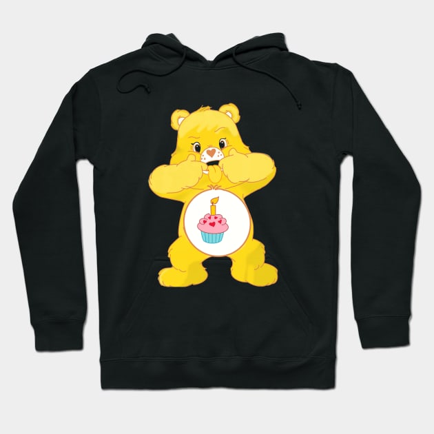 Birthday Bear sticking tongue out Hoodie by tailspalette